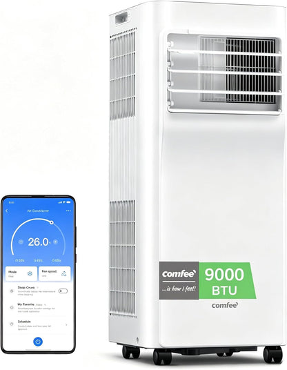 Comfee Breezy Cool 2.6 — climatiseur mobile connecté 9000 BTU 2,6 kW 3-en-1, R290, app, 33 m²